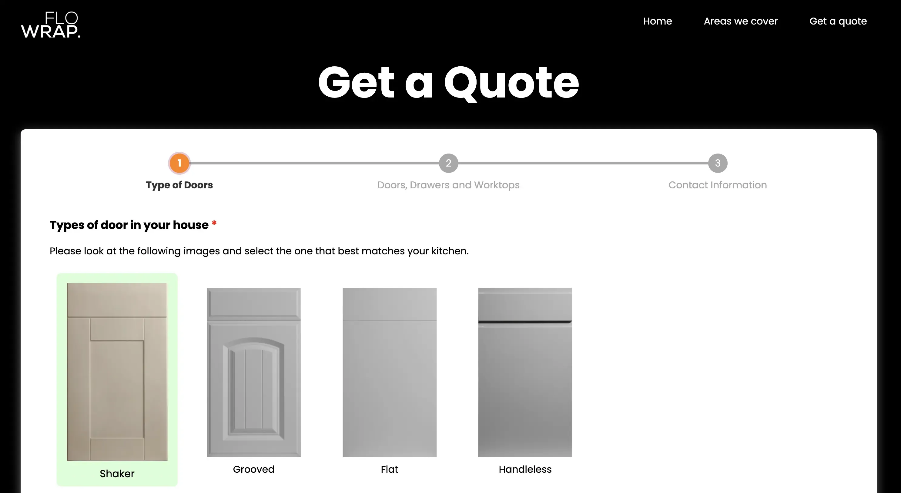 Flowrap multi-step quote form screens